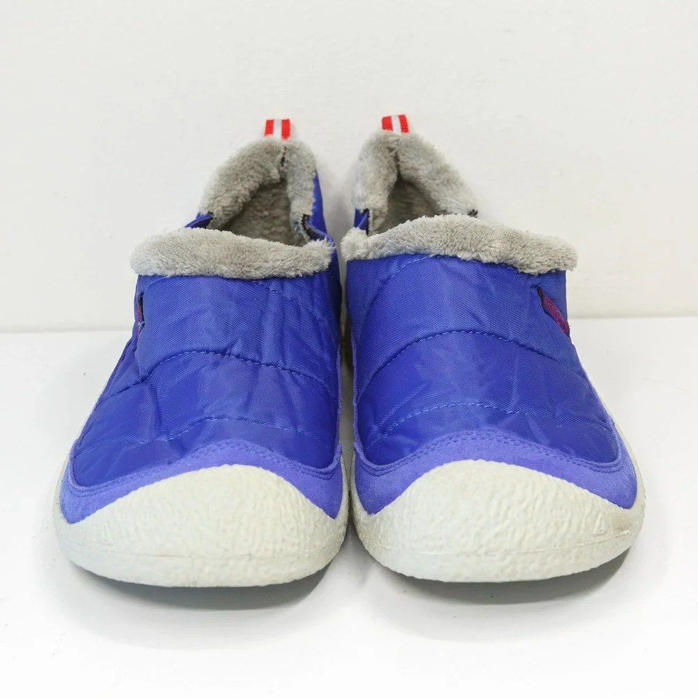 KEEN Howser Puffer Slippers Shoes Quilted Fleece Lined Cozy Warm Blue Big Kids 5